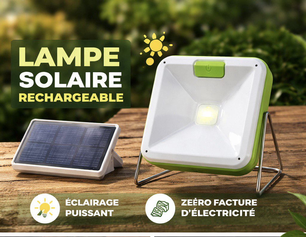☀️ Lampe Solaire LED Rechargeable Portable